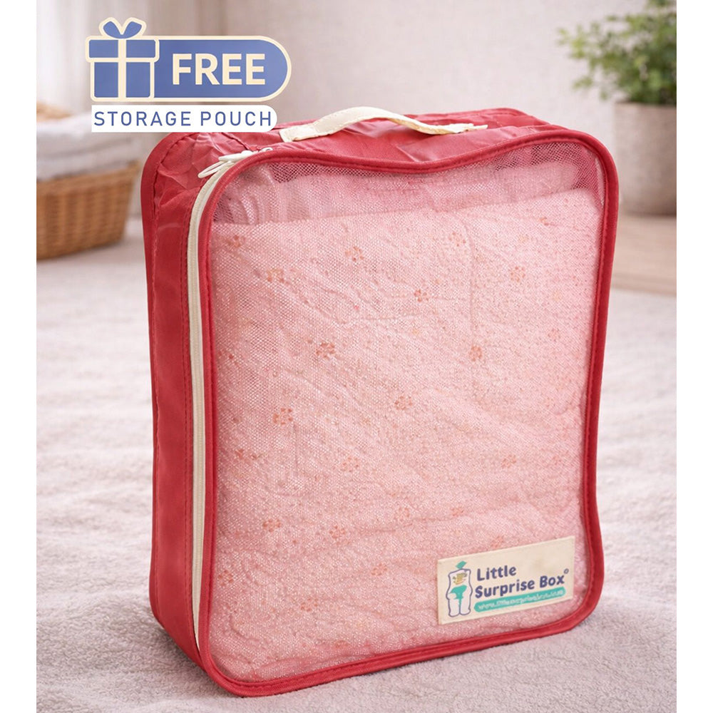 Wreath Wooland Theme Soft Quilted Cotton Winter Wrapper with Hood for Newborn & Infants with Free storage Pouch