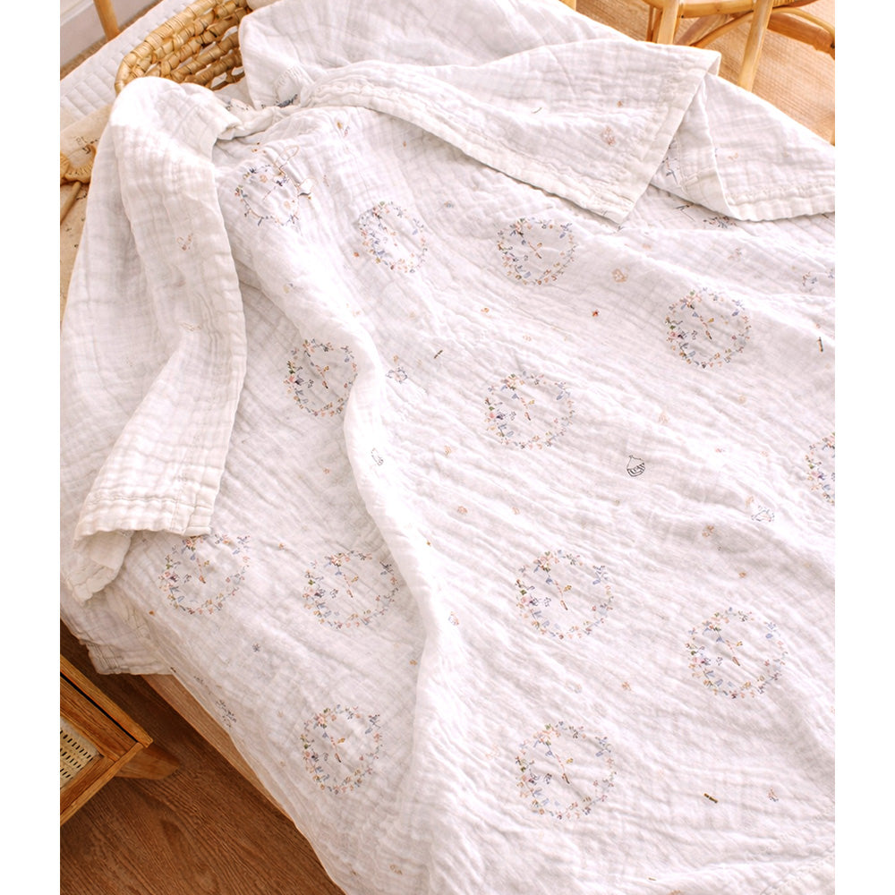 Wreath Wooland Theme Soft Quilted Cotton Winter Wrapper with Hood for Newborn & Infants with Free storage Pouch