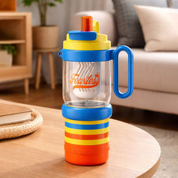 Blue Orange 4 in one Water Bottle , infuser & mini snack box for teens and Adults, 1000ml