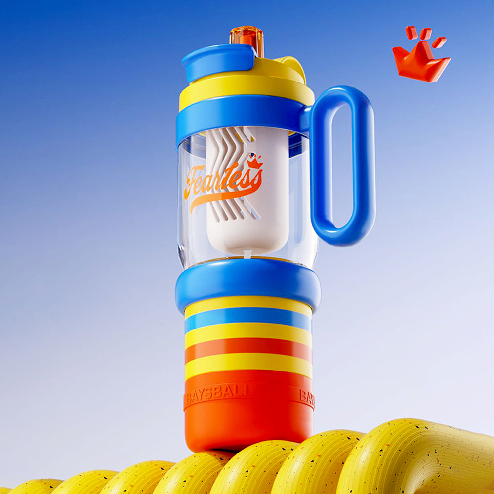 Blue Orange 4 in one Water Bottle , infuser & mini snack box for teens and Adults, 1000ml