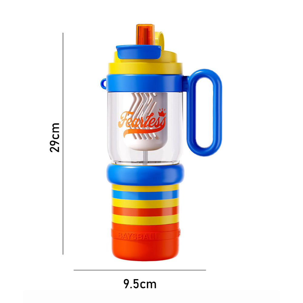 Blue Orange 4 in one Water Bottle , infuser & mini snack box for teens and Adults, 1000ml