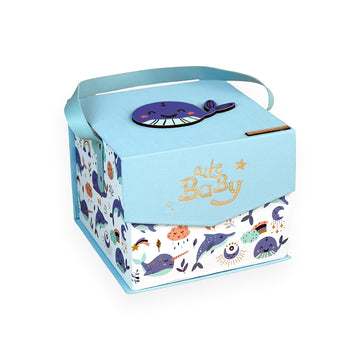 16 pcs Blue Whale Newborn Hamper/Gift Box for Baby, 0-6 months