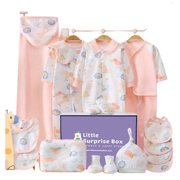 20 pcs Pink Animal Kingdom  Newborn Baby Girl/ Boy Gift Box , all season wear Hamper, (0 - 12 months)