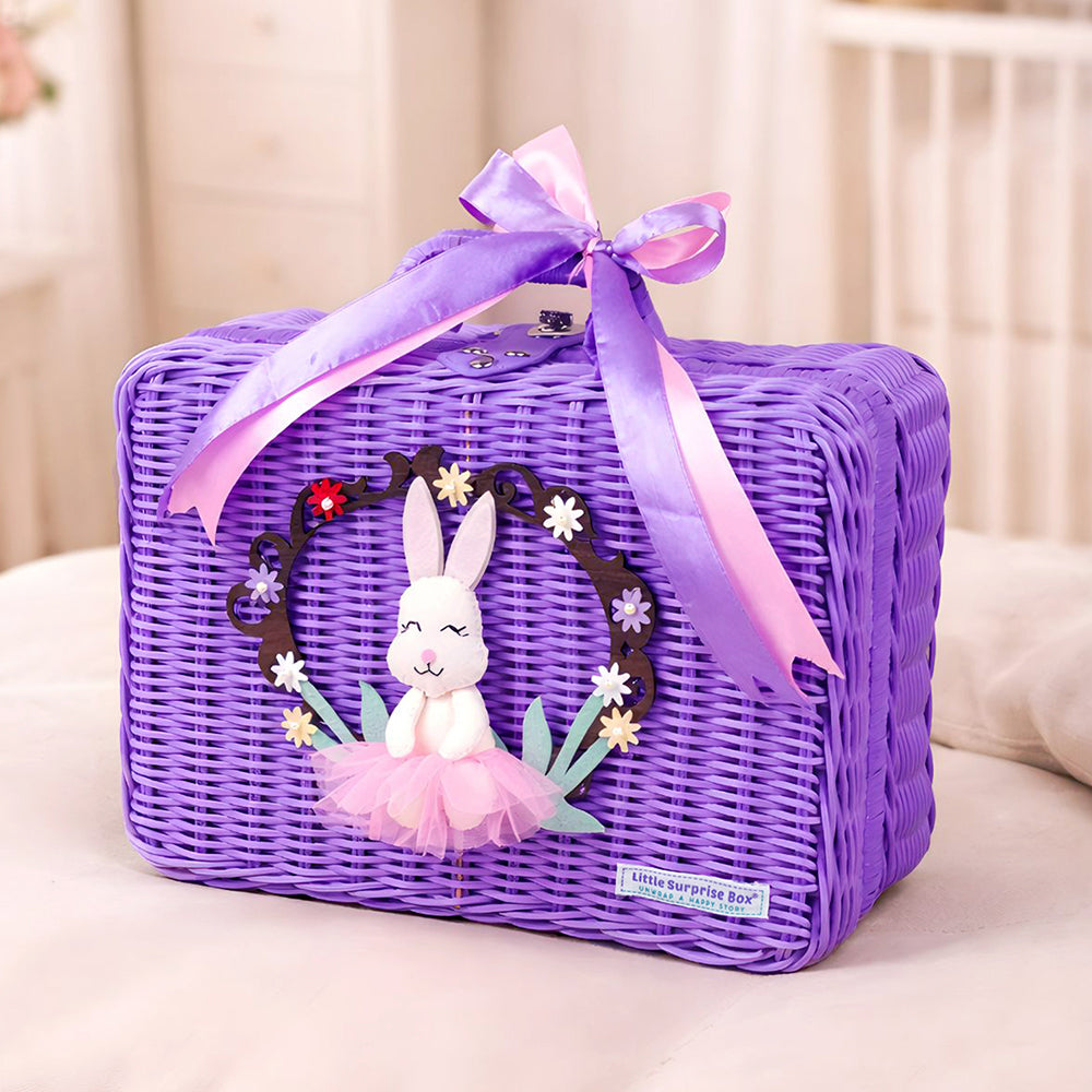 20 pcs, Woodland Rabbit Cane Basket themed Newborn Baby Girl All Season wear,Gift Hamper set,0-12 months