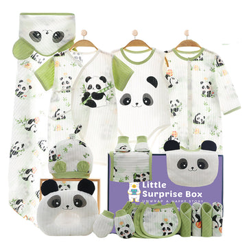 21 pcs Green Big Panda Newborn Baby Girl/ Boy Gift Box , all season wear Hamper, (0 - 12 months)