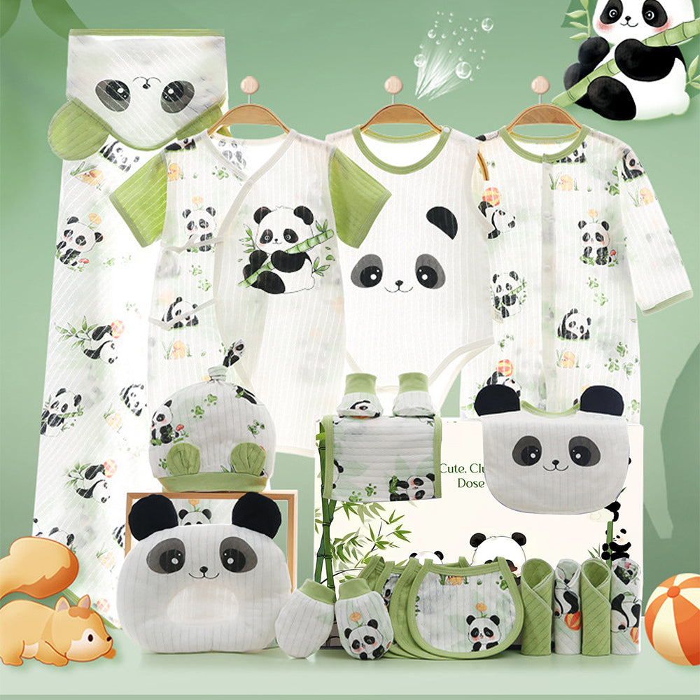 21 pcs Green Big Panda Newborn Baby Girl/ Boy Gift Box , all season wear Hamper, (0 - 12 months)