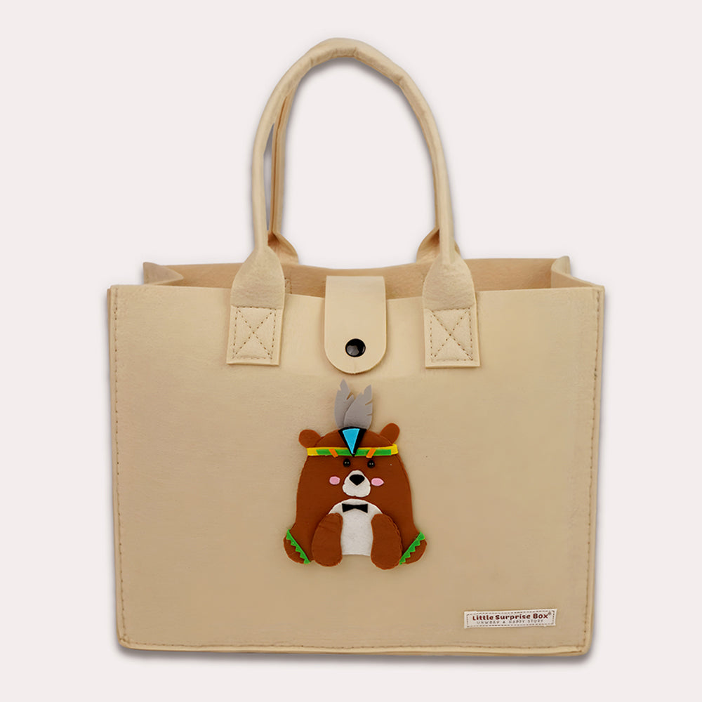 21pcs Woodland Bear Totebag Hamper for Newborn Baby Boy / Baby Girl, Giftset for Baby , All Season wear, 0-12 months