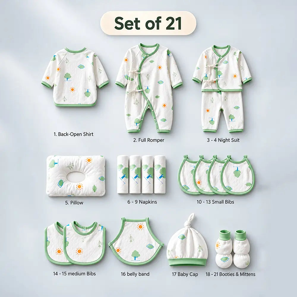 21 pcs Little Tree Newborn Baby Girl/ Boy Gift Box All Season Wear Hamper(0 - 6 months)