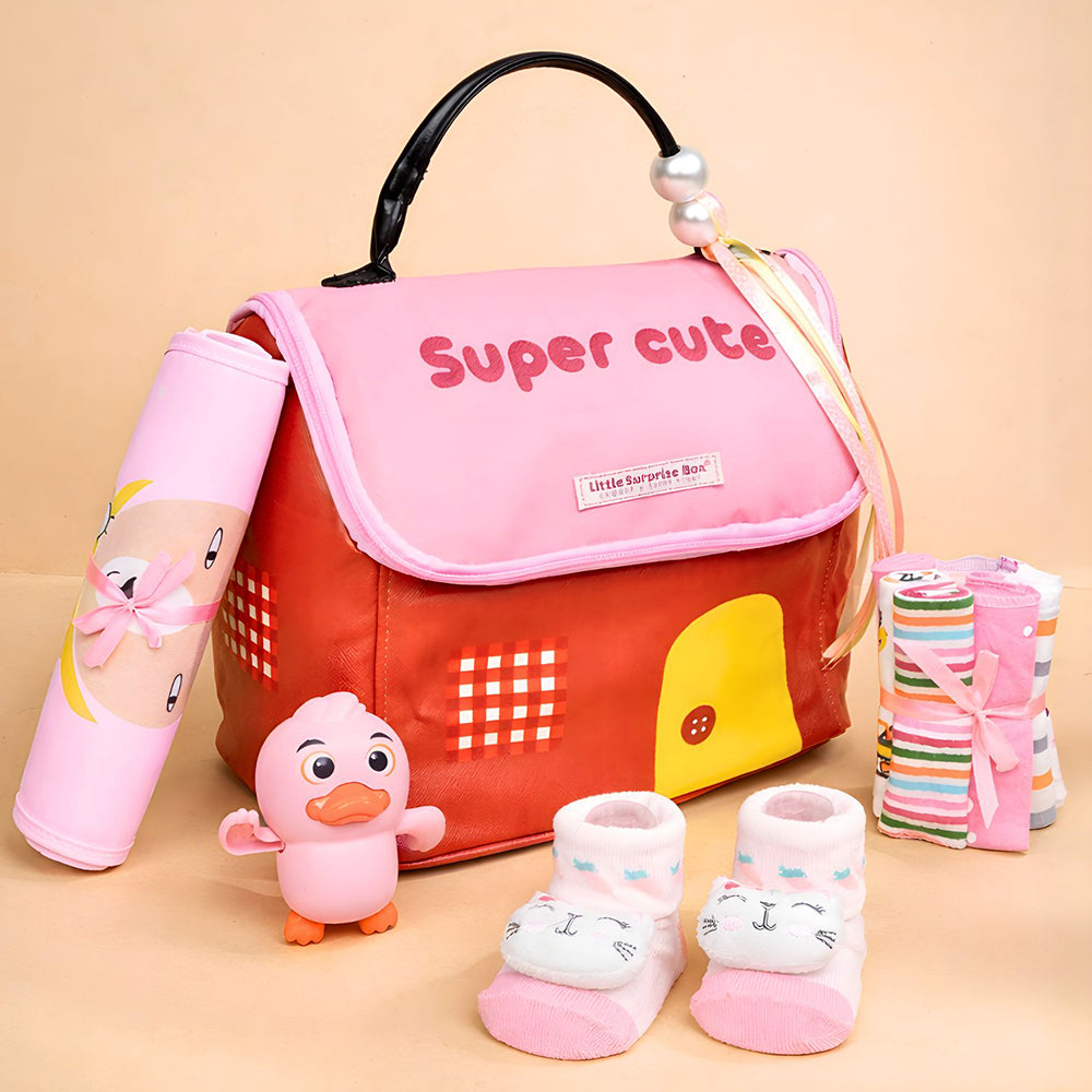 22pcs Super cute Black Pink Home Newborn Hamper /Gift Box for Baby, 0-6 months
