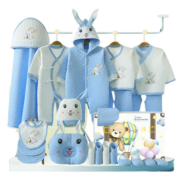 22pcs Blue Carrot Rabbit Newborn Baby Girl/ Boy Gift Box , Winter wear Gift Hamper, (0 - 12 months)