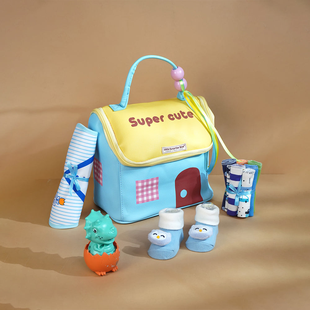 22pcs Super cute Blue Home Newborn Hamper /Gift Box for Baby, 0-6 months