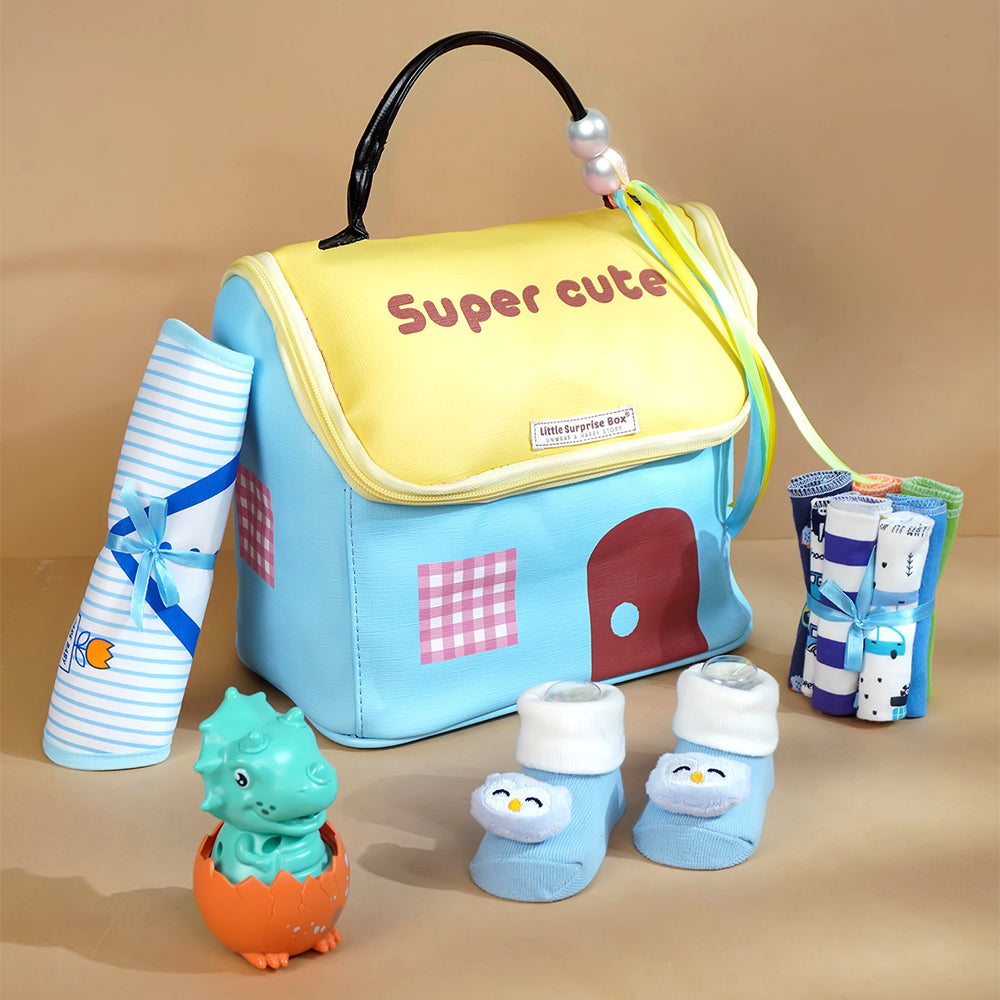 22pcs Super cute Blue Home Newborn Hamper /Gift Box for Baby, 0-6 months