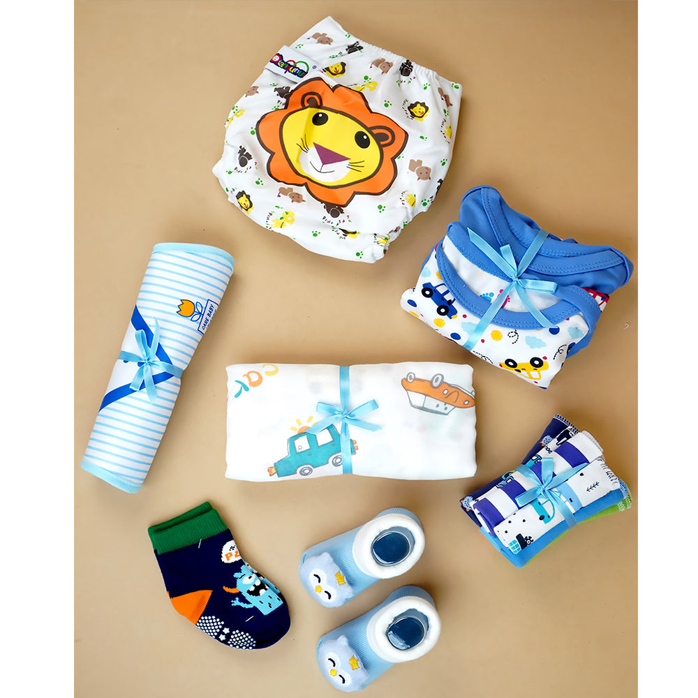 22pcs Super cute Blue Home Newborn Hamper /Gift Box for Baby, 0-6 months