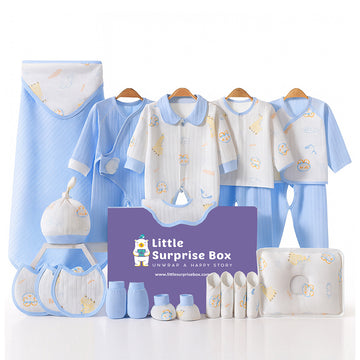 22pcs Blue Penguin Newborn Baby Girl/ Boy Gift Box , all season wear Gift Hamper, (0 - 12 months)