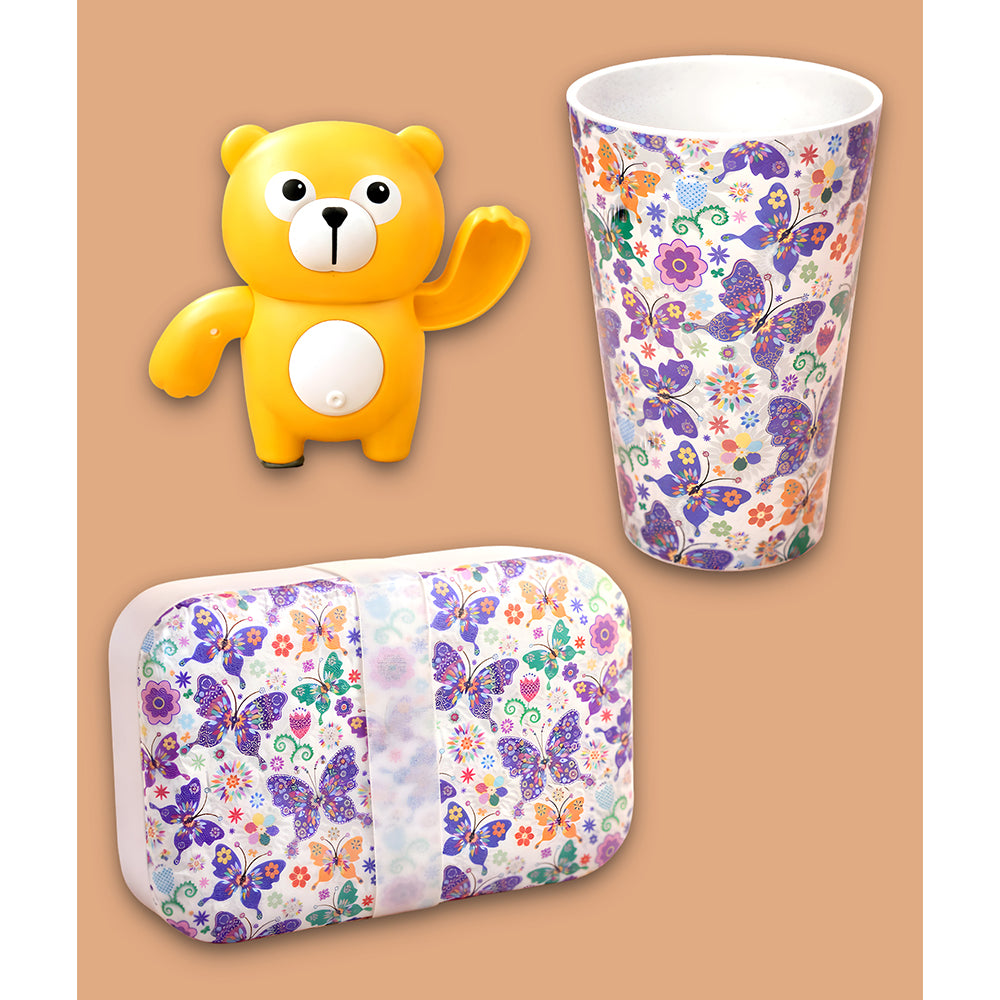 22pcs Super cute Green & Purple Neutral Gender Home Newborn Hamper/Gift Box for Baby, 0-6 months