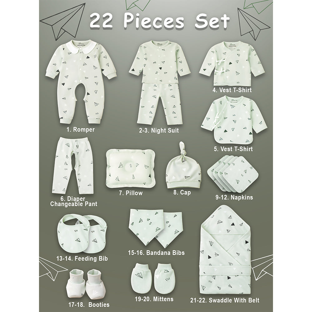 Newborn Baby Boy/Baby Girl 22pcs Gift Box, Mint Green (0 - 12 Months)