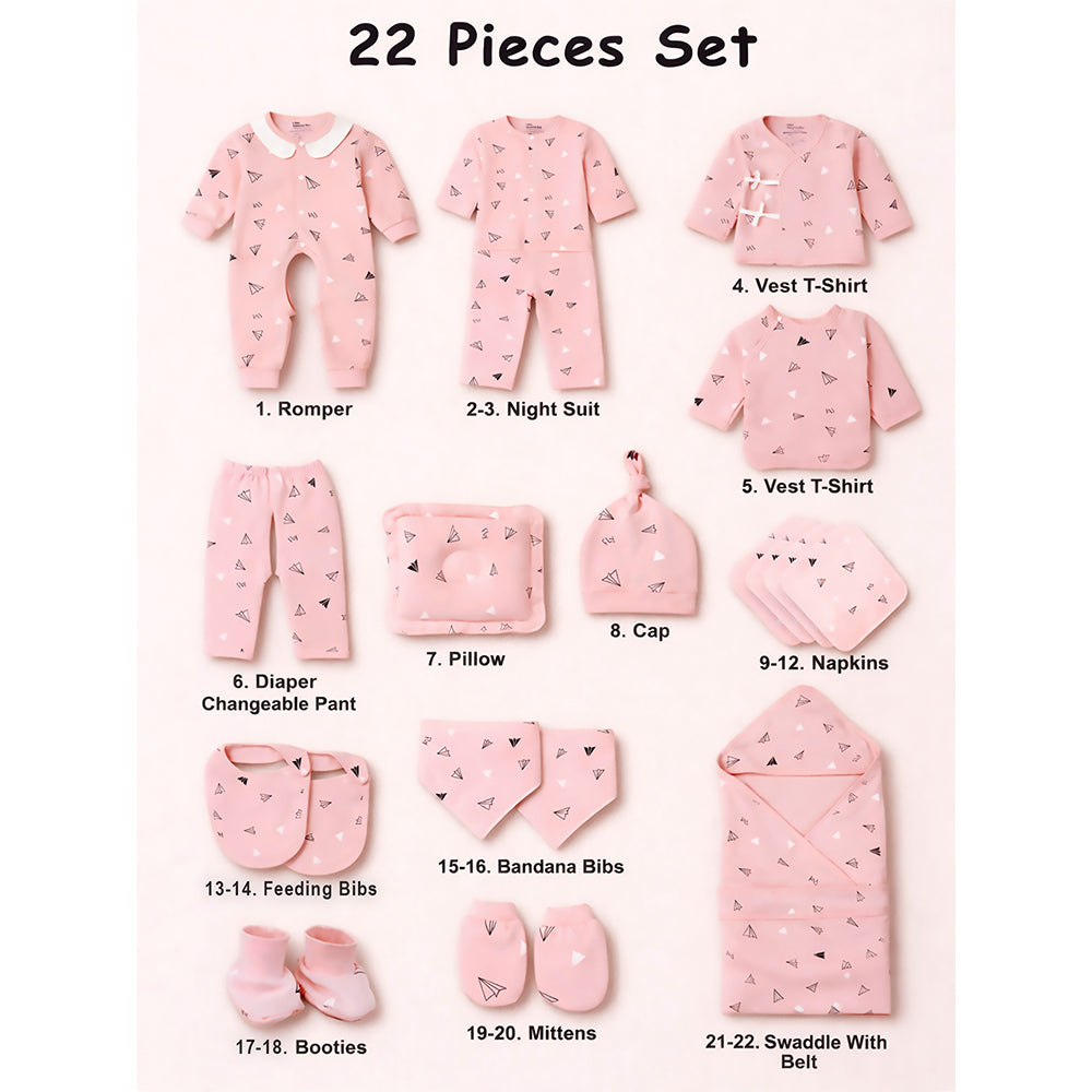 Newborn Baby Boy/Baby Girl 22pcs Gift Box, Peach (0 - 12 Months)