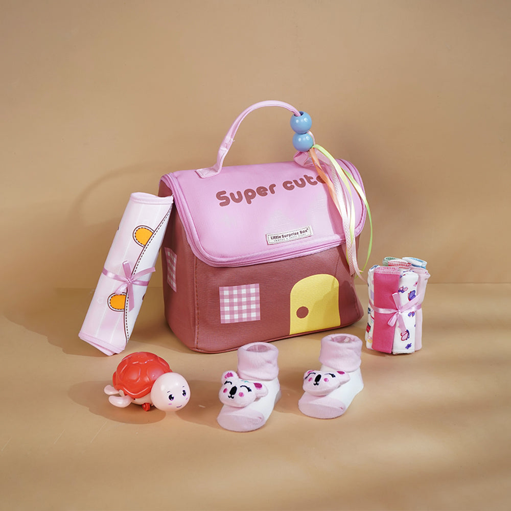 22pcs Super cute Pink Home Newborn Hamper /Gift Box for Baby, 0-6 months