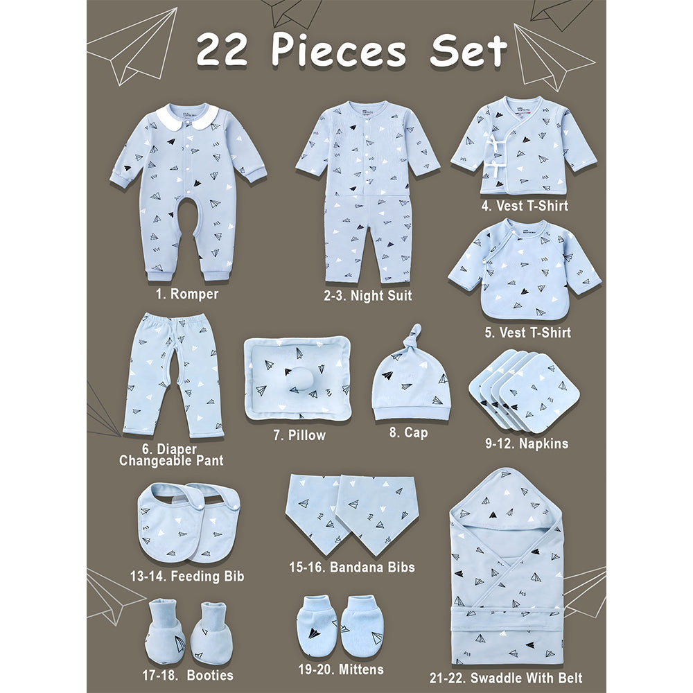 Newborn Baby Boy/Baby Girl 22 pcs Gift Box, Blue (0 - 12 Months)