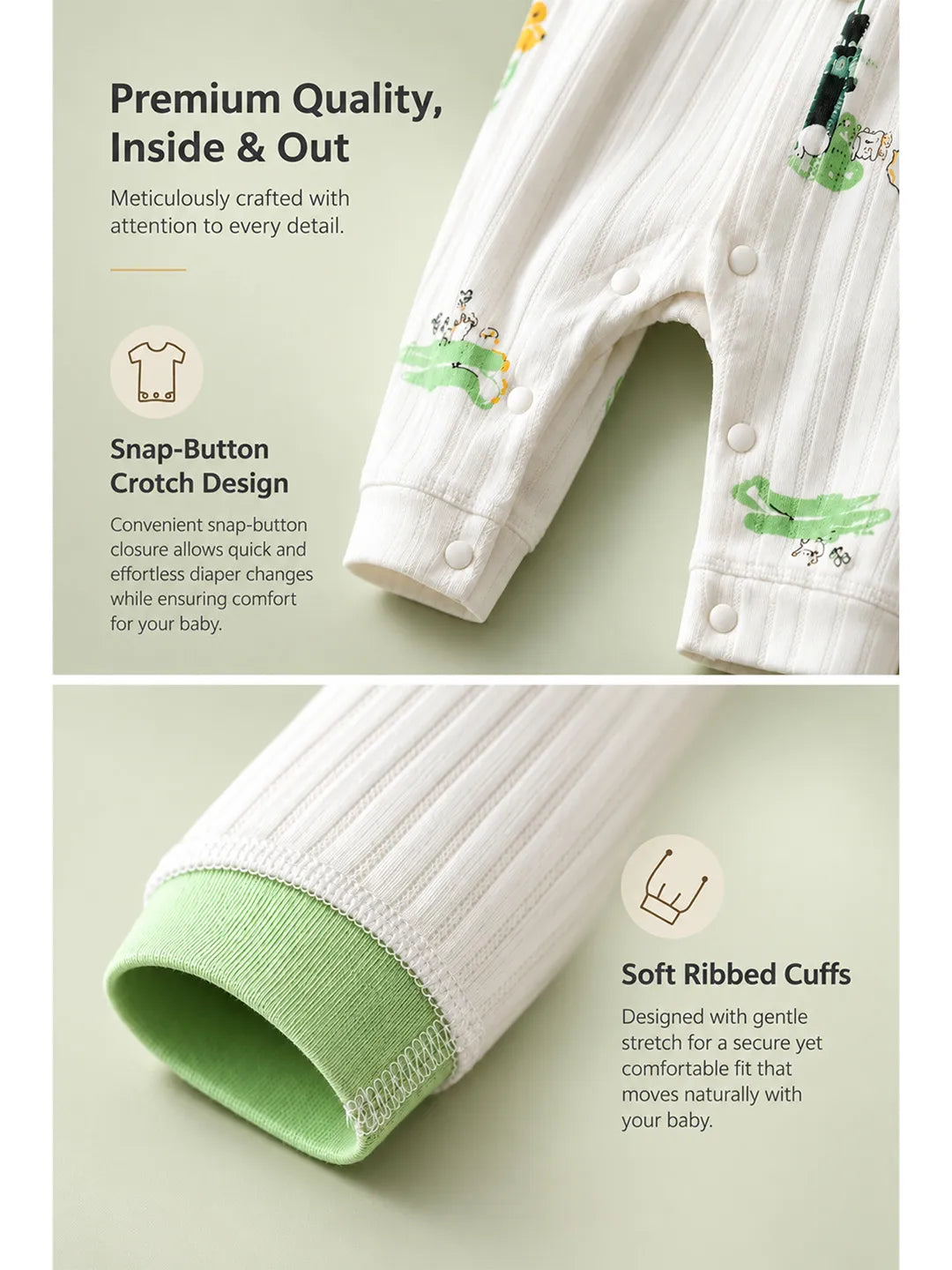 24 pcs Green Safari Animals Newborn Baby Girl/ Boy Gift Box All Season Wear Hamper(0 - 6 months)