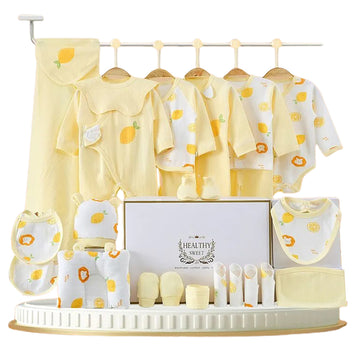 24 pcs Lemon Yellow New born Baby Girl/Boy Gift Hamper All Season wear Clothes Gift Hamper Box, (0-6months)