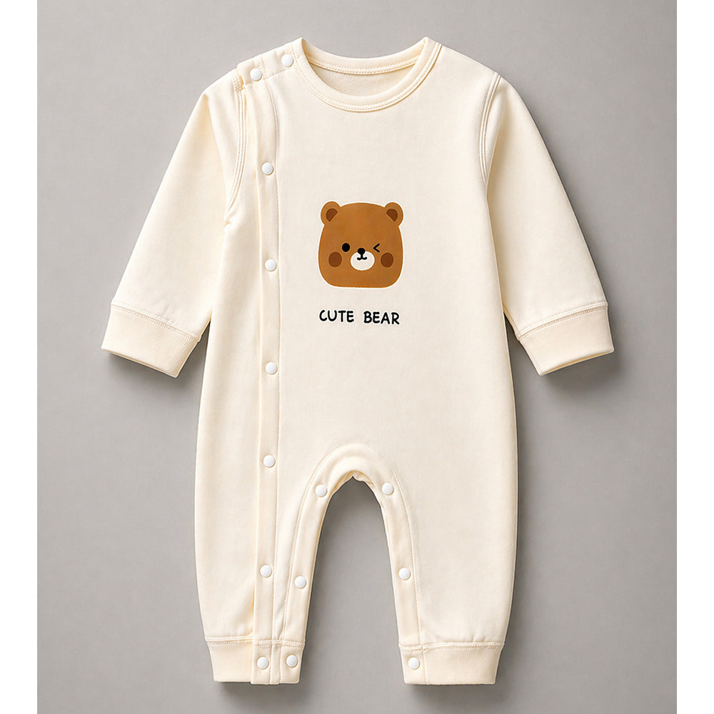 25 pcs Brown Cute Bear Hamper for Newborn Boy/Girl, All Season wear hamper with luxury designed brown storage cane basket 0-12 months