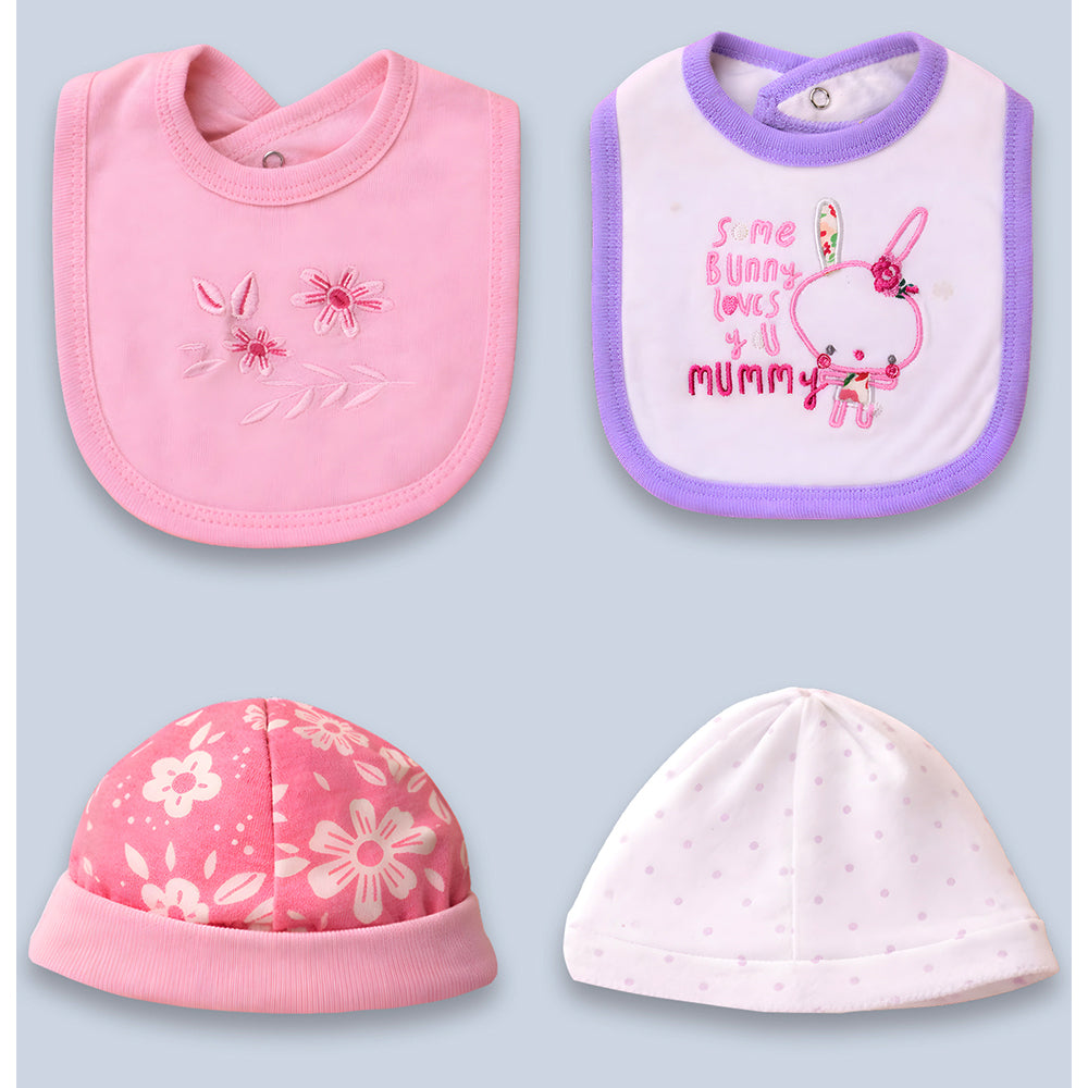 25 pcs, Twin Girls White cane basket themed Newborn Baby Boy, All Season wear,Gift Hamper set, 0-6 months