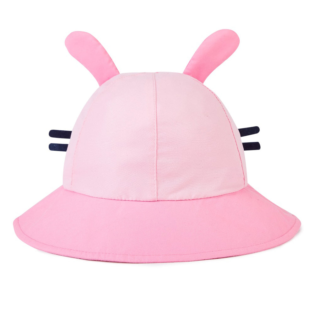 3d Black whisker Bunny Wide Coverage Sun Hat for Kids& Toddlers with Adjustable Strap