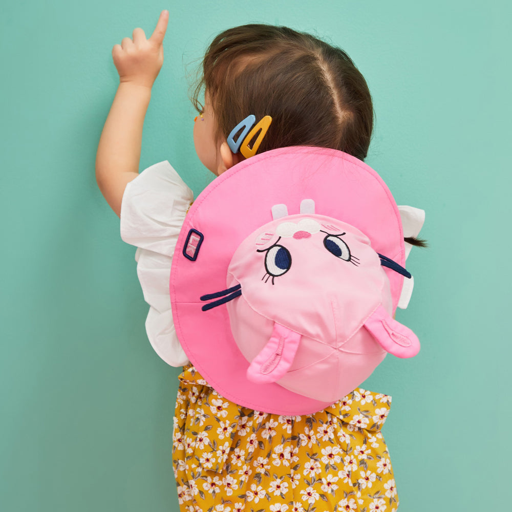 3d Black whisker Bunny Wide Coverage Sun Hat for Kids& Toddlers with Adjustable Strap