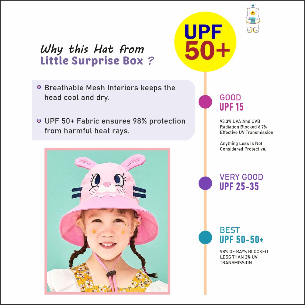 3d Black whisker Bunny Wide Coverage Sun Hat for Kids& Toddlers with Adjustable Strap