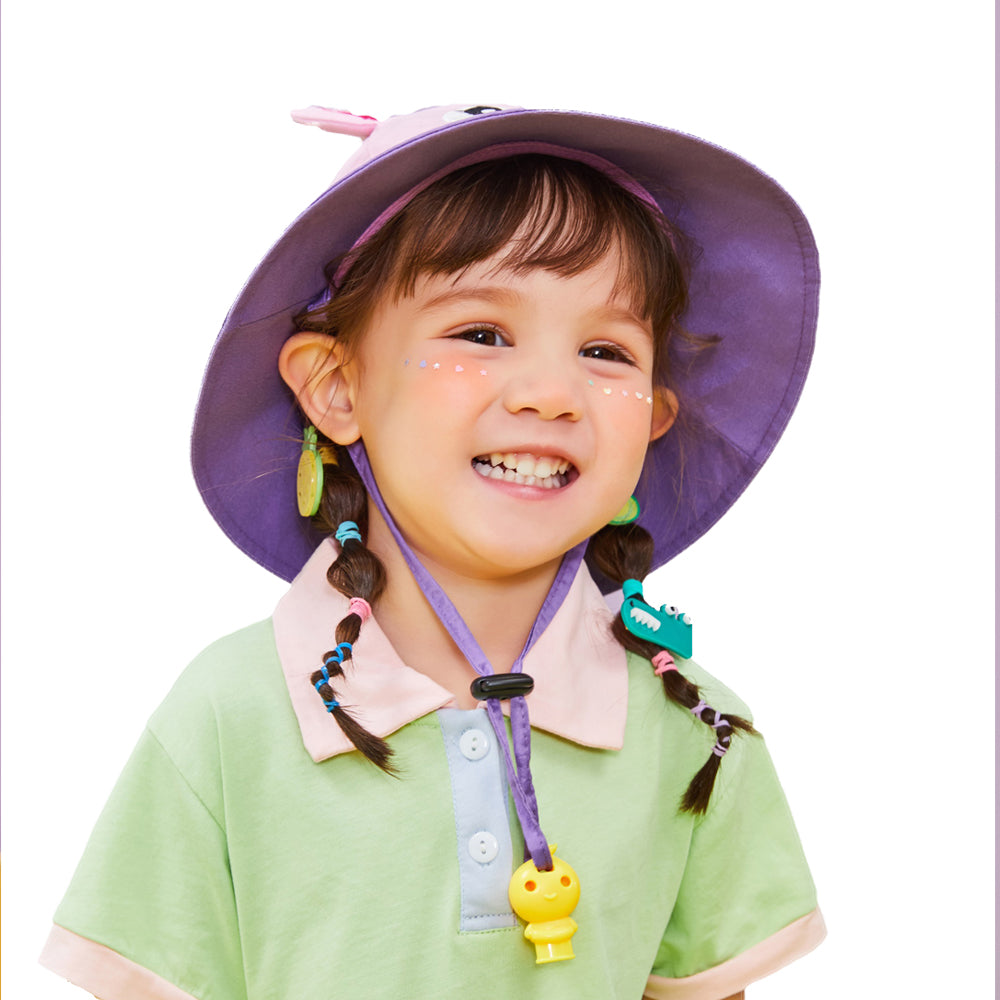 3D Horn Unicorn Wide Coverage Sun Hat for Kids& Toddlers with Adjustable Strap