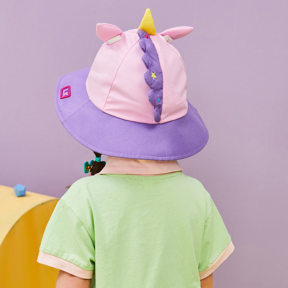 3D Horn Unicorn Wide Coverage Sun Hat for Kids& Toddlers with Adjustable Strap