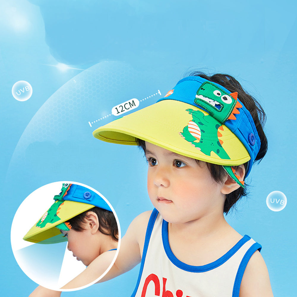 Cotton Blue Dino theme Visor Hat for Kids& Toddlers