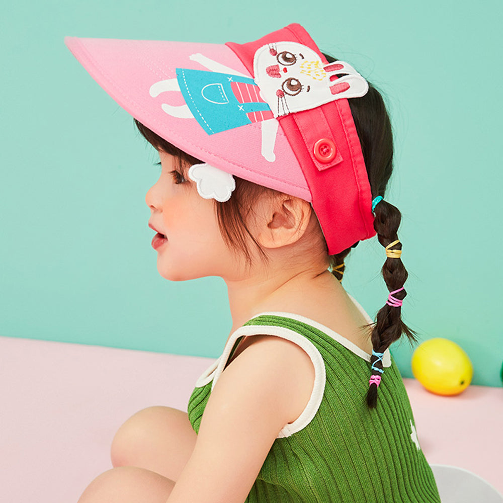 Cotton Pink Rabbit theme Visor Hat for Kids& Toddlers