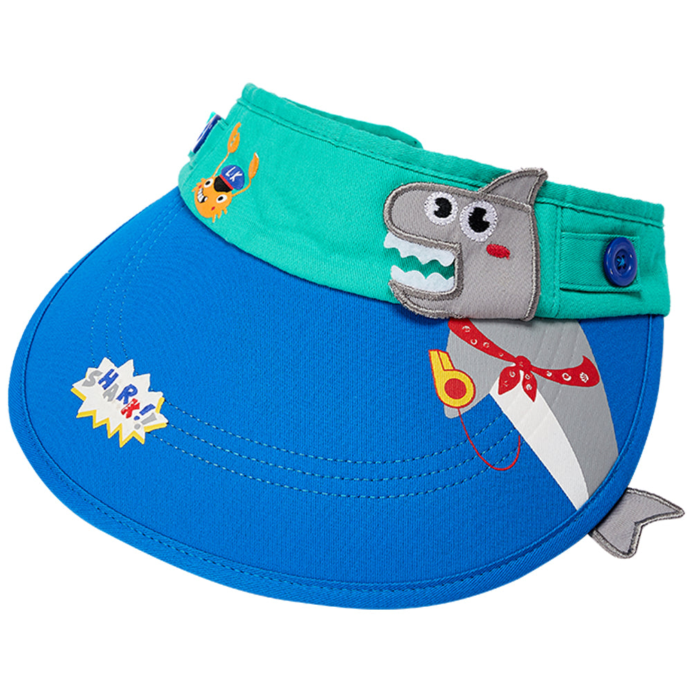 Cotton Blue Shark theme Visor Hat for Kids & Toddlers