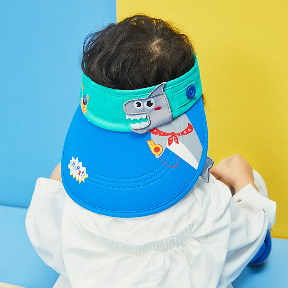 Cotton Blue Shark theme Visor Hat for Kids & Toddlers