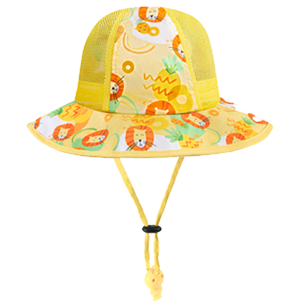 Yellow Lion breathable Net wide brim Sun Hat for Kids& Toddlers with Adjustable Strap