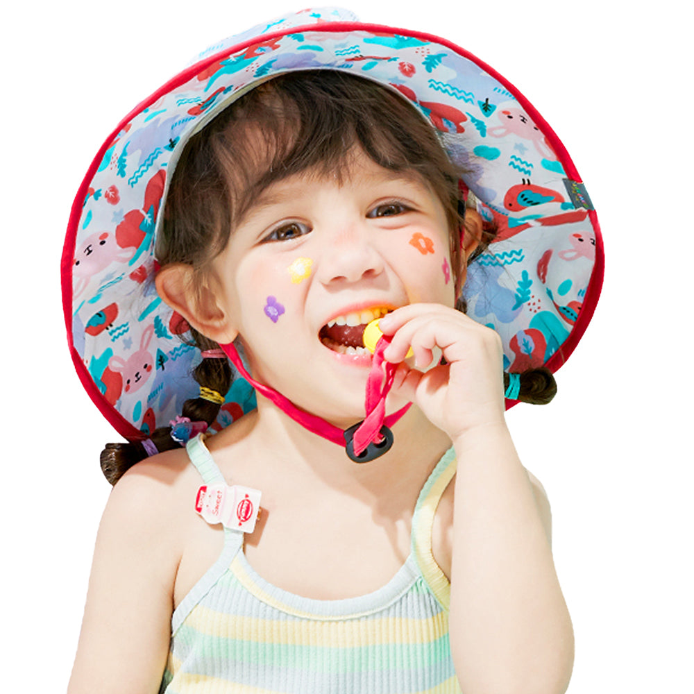White Rabbit breathable Net wide brim Sun Hat for Kids& Toddlers with Adjustable Strap