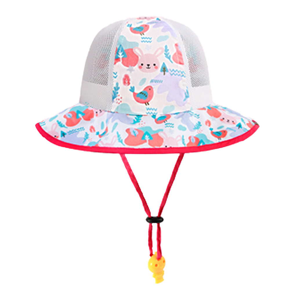 White Rabbit breathable Net wide brim Sun Hat for Kids& Toddlers with Adjustable Strap