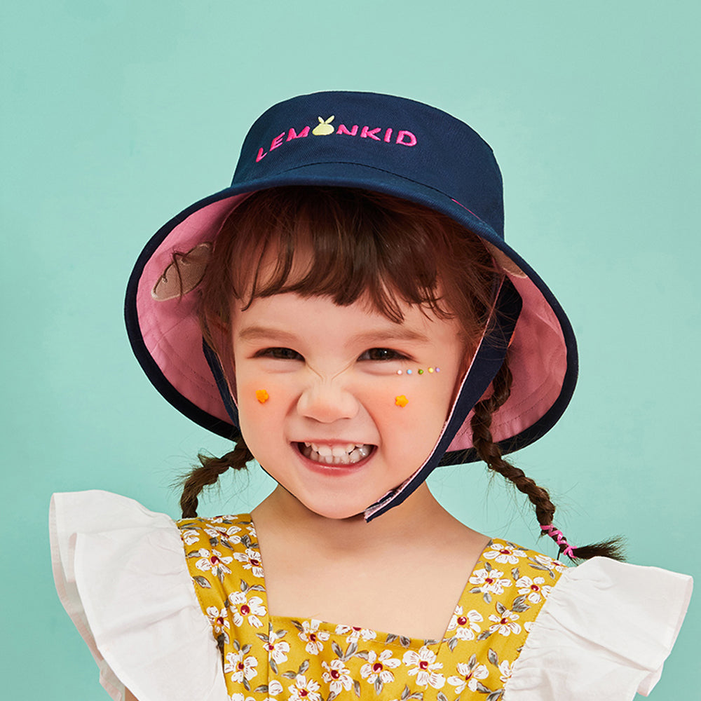 Pink & Navy Dual Side Reversible Sun Hat with UPF50+ for Toddlers& Kids