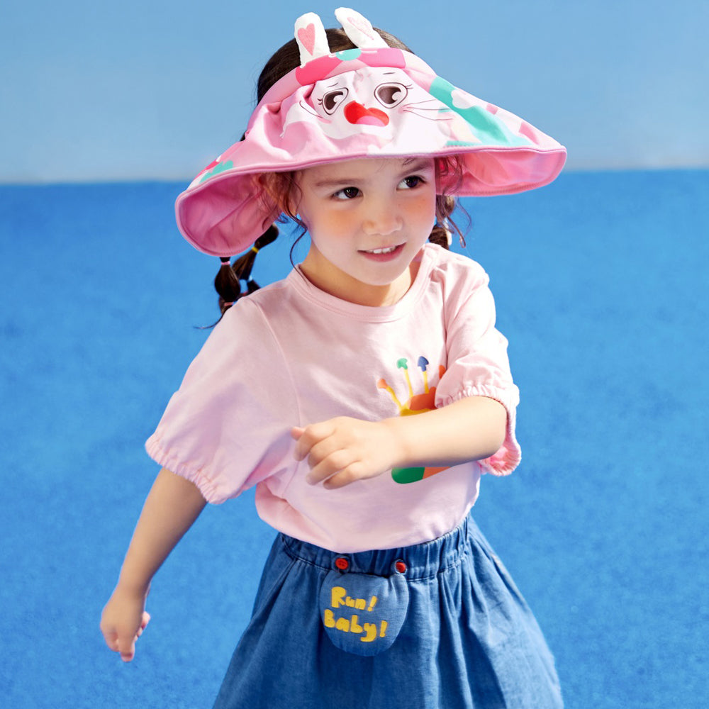 Headband styled Pink Rabbit themed Visor Hat for Kids.