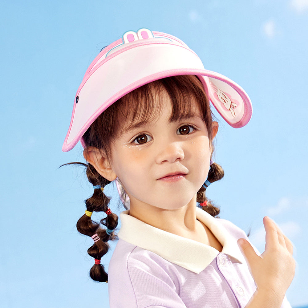 Pink Rabbit theme soft Fabric Visor Hat for Kids& Toddlers