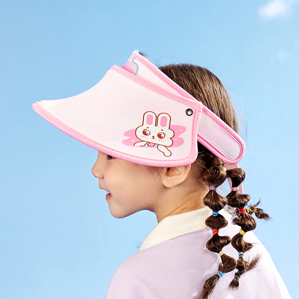 Pink Rabbit theme soft Fabric Visor Hat for Kids& Toddlers
