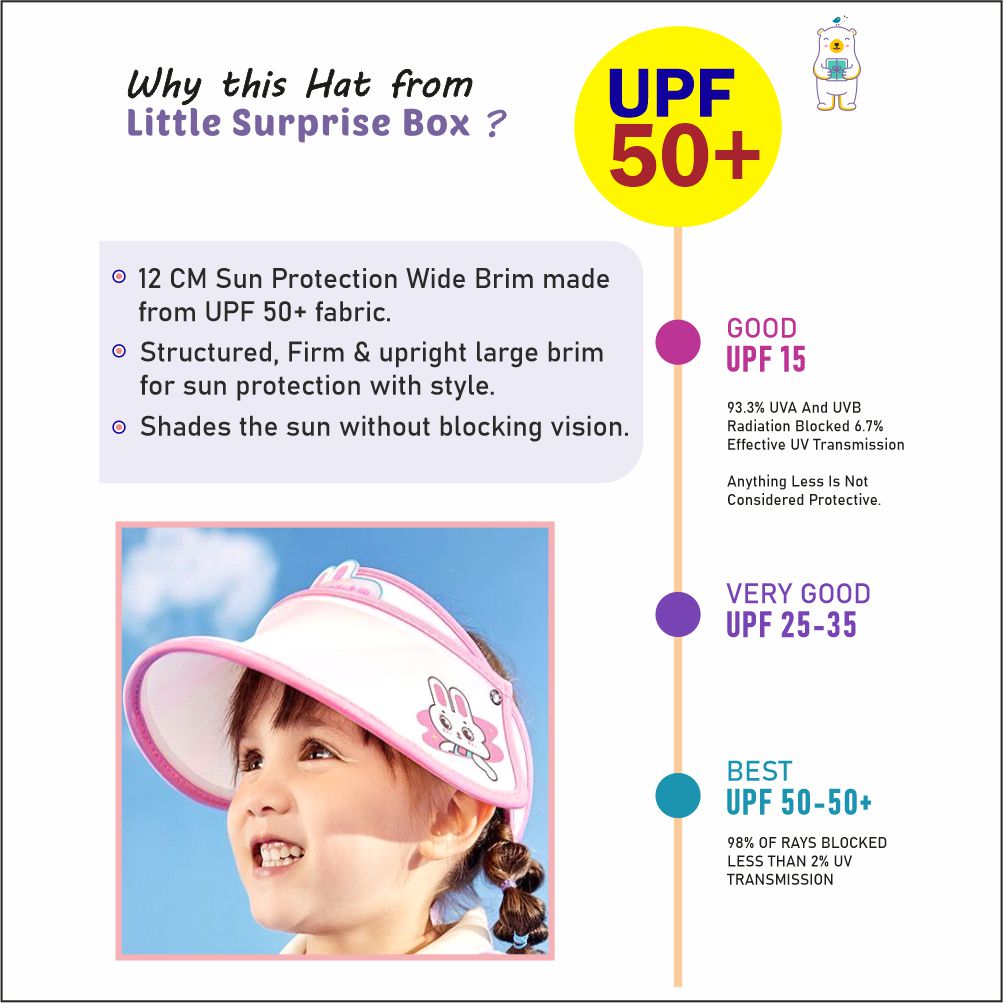 Pink Rabbit theme soft Fabric Visor Hat for Kids& Toddlers