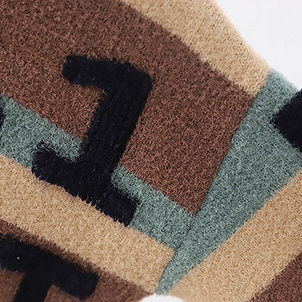Brown No 1 Hero themed Knitted Warmer Cardigan Sweater for Kids