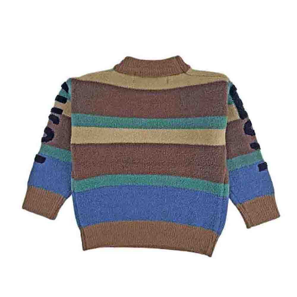 Brown No 1 Hero themed Knitted Warmer Cardigan Sweater for Kids