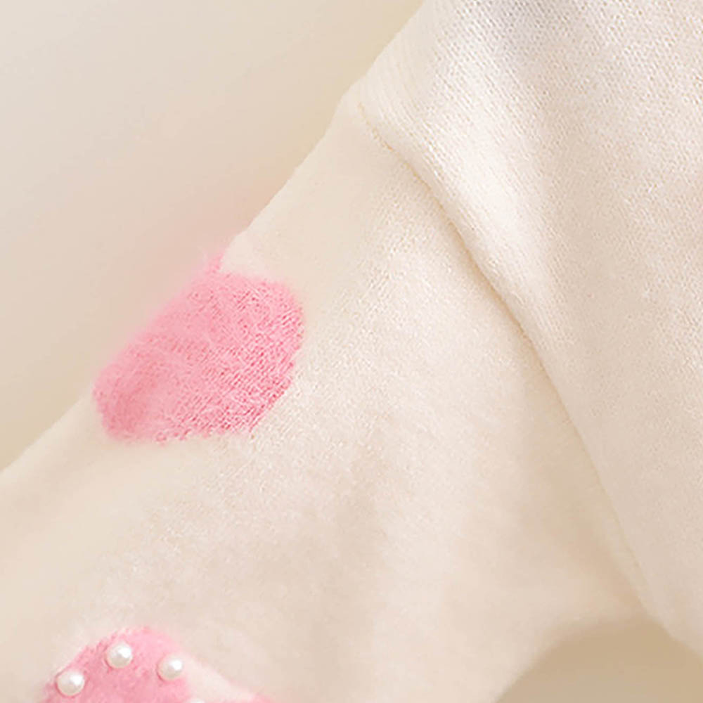 Cream Pearl Hearts Warmer cardigan Sweater for Kids