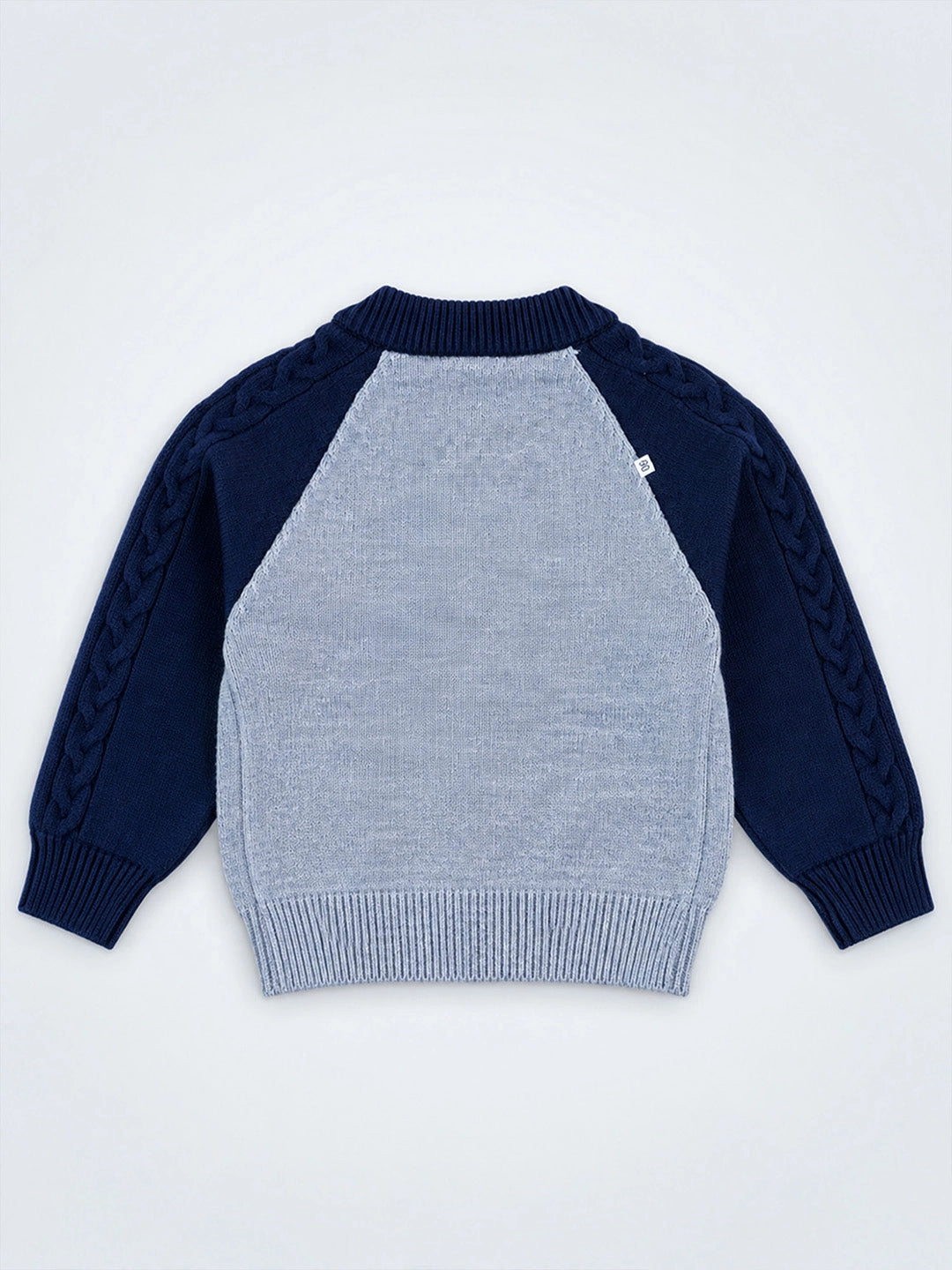 Grey & Navy Blue Puppy Winter Cardigan Sweater for Kids