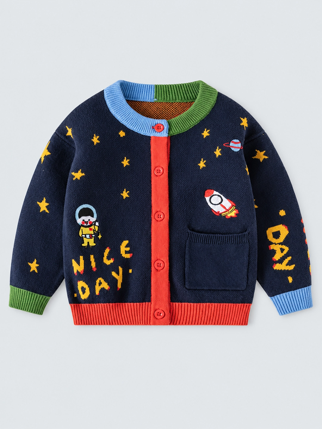 Navy Multi Space Rocket Cardigan/Warmer/Sweater for Toddlers & Kids
