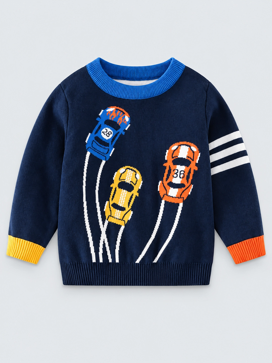Navy Race Cars Theme Cardigan/Warmer/Sweater for Toddlers & Kids
